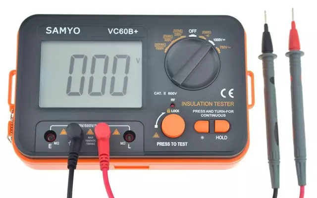 VC60B+ Digital Insulation Resistance Tester DCV ACV Meter Megohmmeter Megohm ...