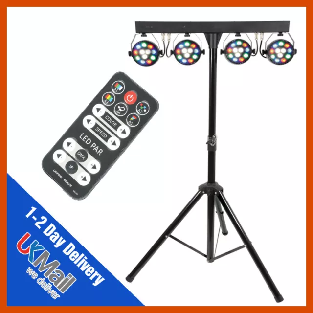 2 x QTX PB-1214 48 W RGBW Par LED DJ DMX Band Illuminazione Stage Barra Festa 2