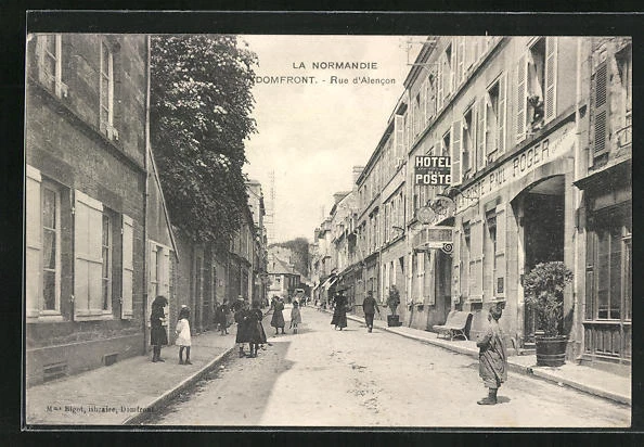 CPA Domfront, Rue d´ Alencon