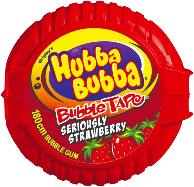 Wrigleys Hubba Bubba Bubblegum Chewing Gum Bubble Tape Strawberry x 12 Units