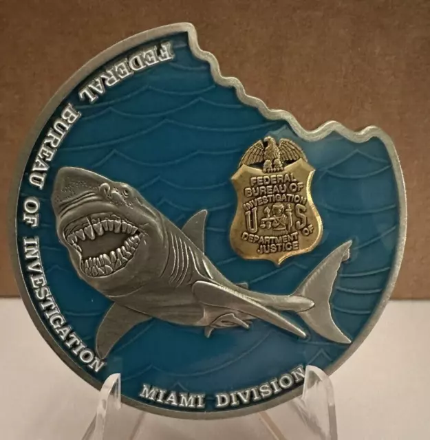 Sought After FBI Miami Florida Division Shark Themed Challenge Coin