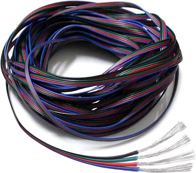 22 Gauge 4Pin Extension Wire, Evz 22AWG 4 Conductor Parallel Electric Cable Cord