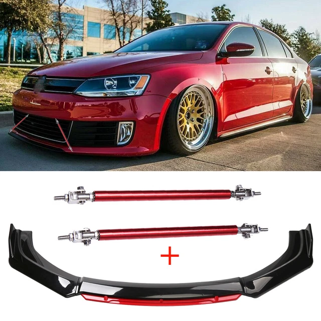 FOR VW JETTA MK6 MK7 Front Bumper Lip Splitter Spoiler + Strut Rods