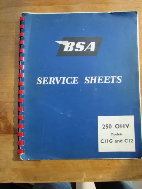 BSA C11G & C12 Genuine factory Service sheets, good cond'