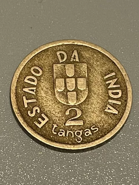 1934 XF India-Portuguese 2 Tangas KM#20!! Scarce - mintage 150 000