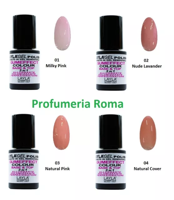 LAYLA 3 in 1 GUMEFFECT COLOUR BASE & TOP 10ml - GEL POLISH Smalto Semipermanente