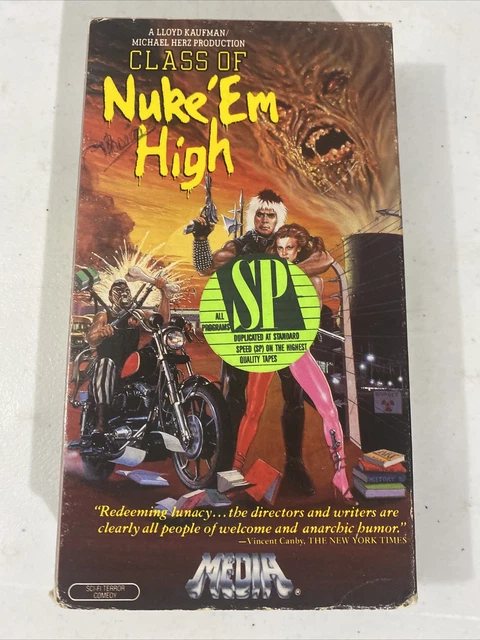 CLASS OF NUKE ‘Em High Vhs 1986 1987 Media Horror Comedy Troma Rare ...