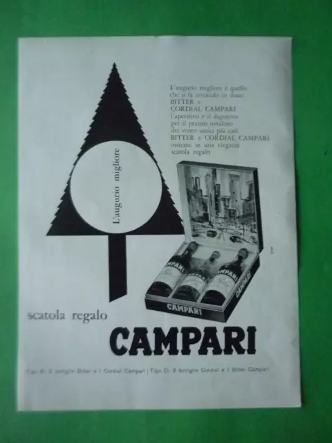 BITTER CAMPARI l'aperitivo scatola regalo 1960 Originale Pubblicita' vintage