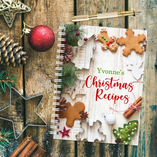 Personalised Recipe Book, Personalised Cover, My Own Recipes, Journal, Christmas