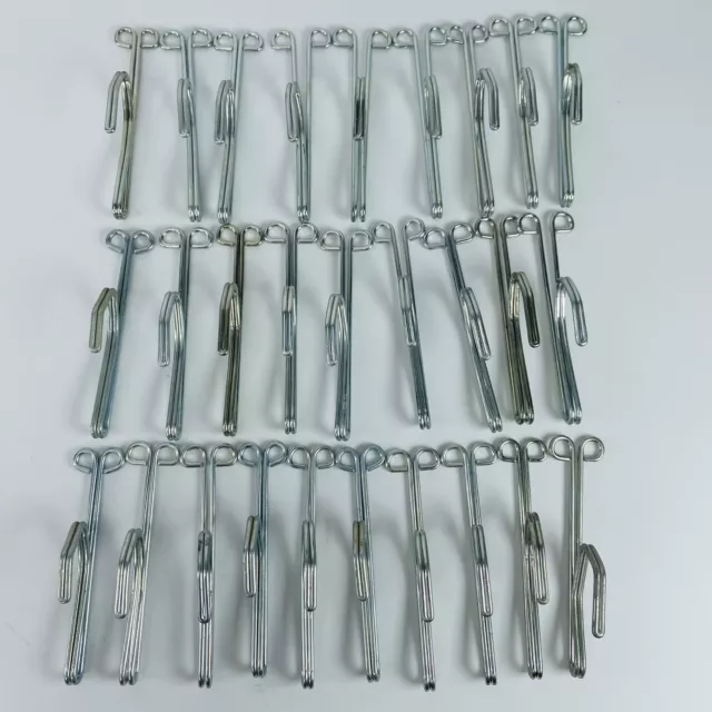 28 Vintage 3" Slip On Steel Drapery Curtain Hooks 1" Drop Pinch Pleat Drape