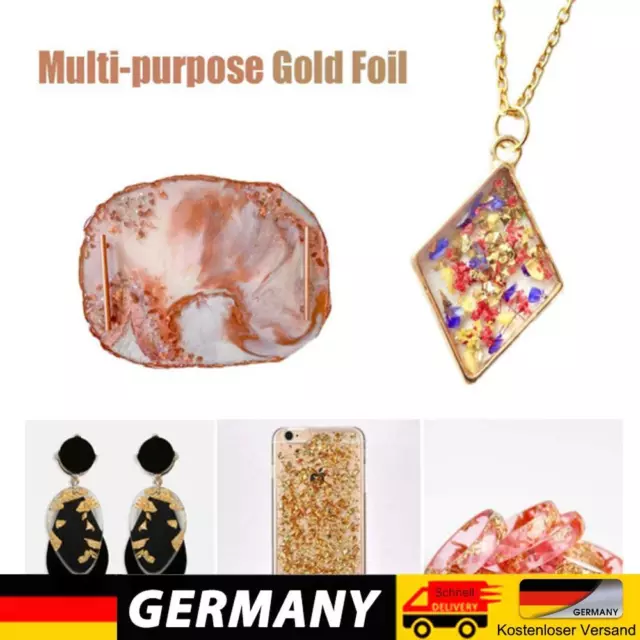 Gold/Silberfolienflocken für Harz, Imitation Goldfolienflocken Metallic Blatt fü