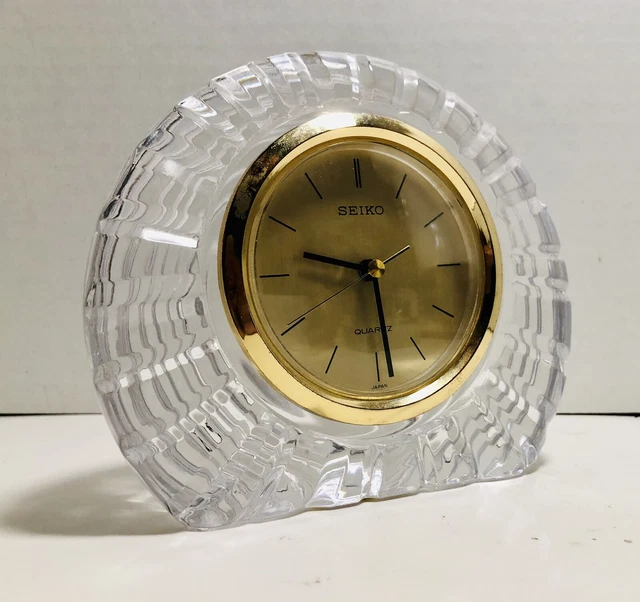 VINTAGE SEIKO CUT Crystal glass mantel clock 39.00 PicClick