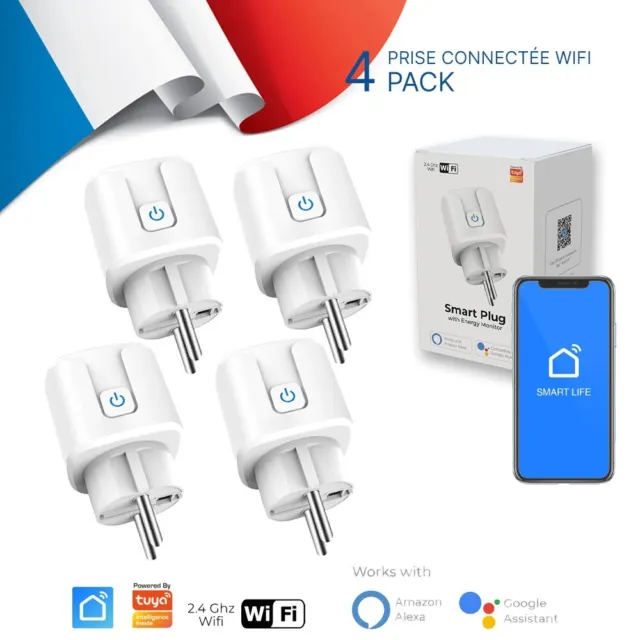 Pack 2 Prise Connectée 20A Wifi Programmable Contrôle & Mesure de