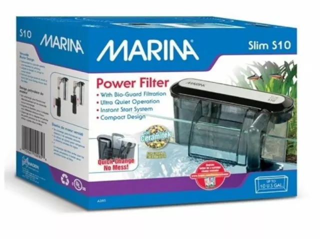 Filtro de Mochila Marina Slim S10 Filtro de Cascada para Acuarios y Peceras 38 L