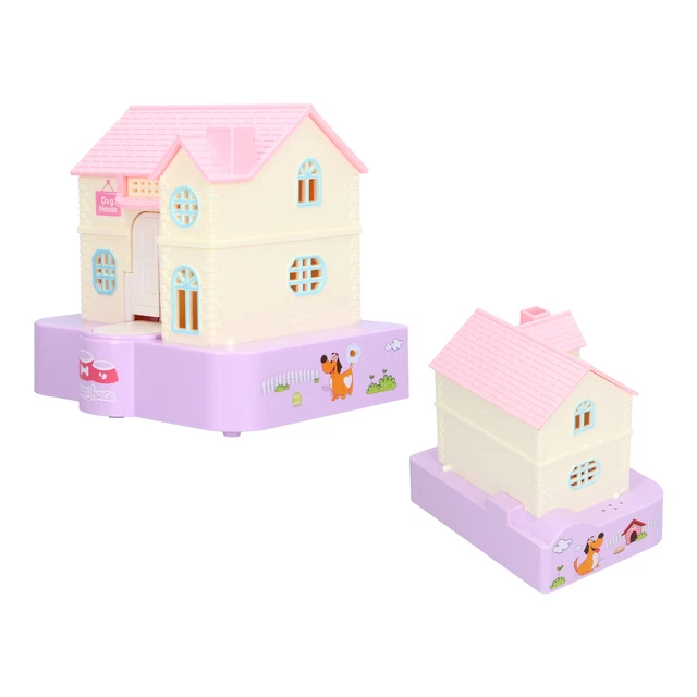 (Purple Fortune Dog)Doghouse Money Saving Box Automatic Coin Swallowing W/Light