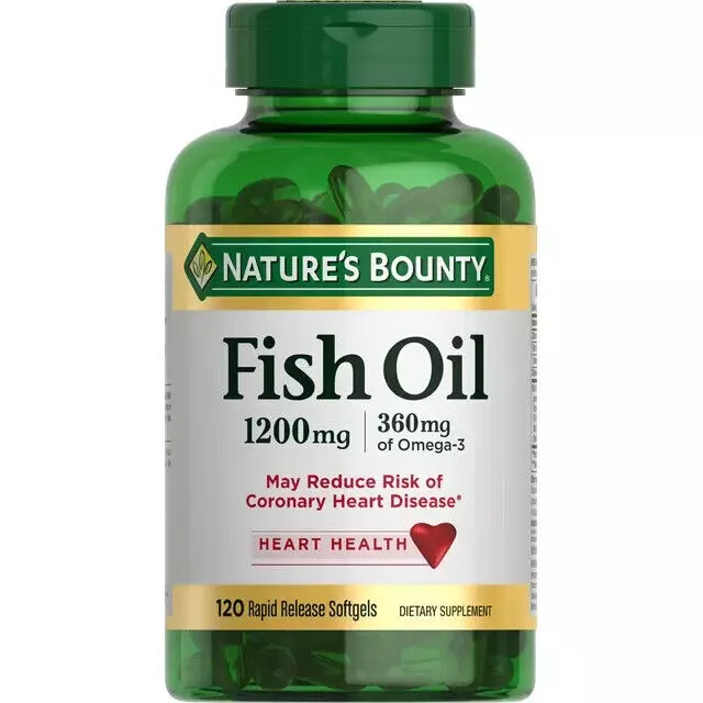 Nature's Bounty Fish Oil Rapid Release Softgels, 1200 Mg, 120 Ct