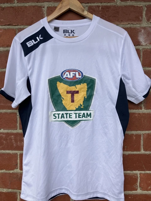 TASMANIAN STATE TEAM League Afl White Blk Shirt Footy Small Football