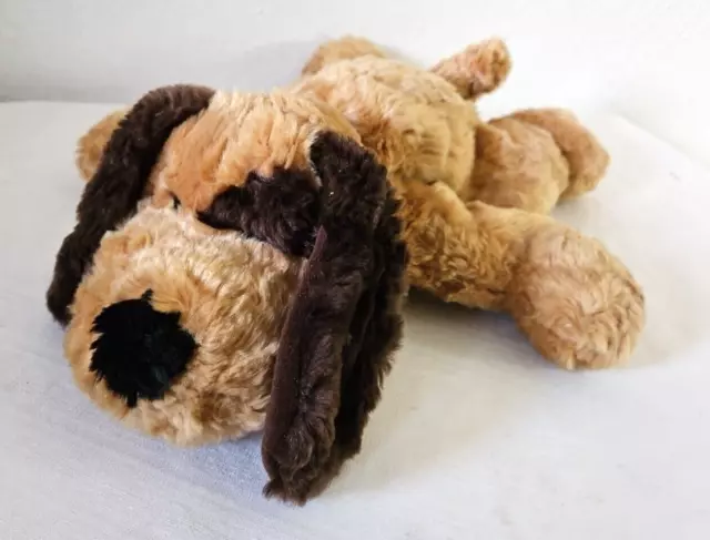 Walmart Puppy Dog Plush Stuffed Animal Tan Brown Spot Eye Ears Black Nose