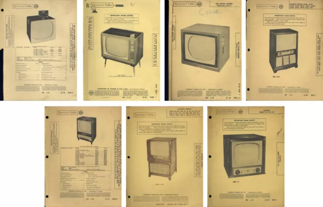 Sam's Photofact Folders (7) for TVs See Description for detailed list PFAX18