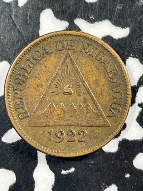 1922 Nicaragua 1/2 Centavo Half Centavo Lot#M1985 Scarce!