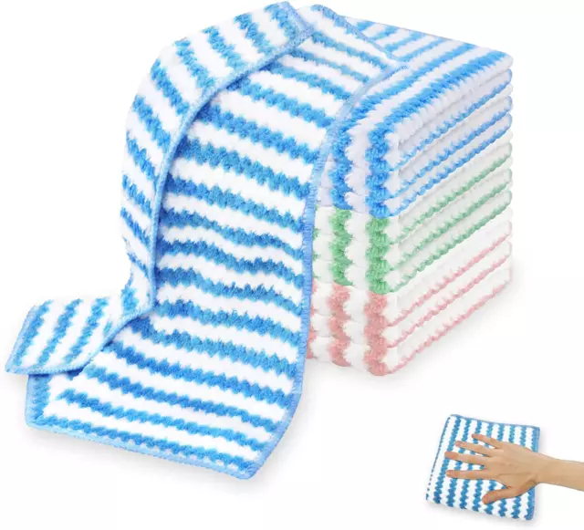 Microfiber Cleaning Cloth Absorbent Kitchen Towels Dish Cloths Washable 10 Pack