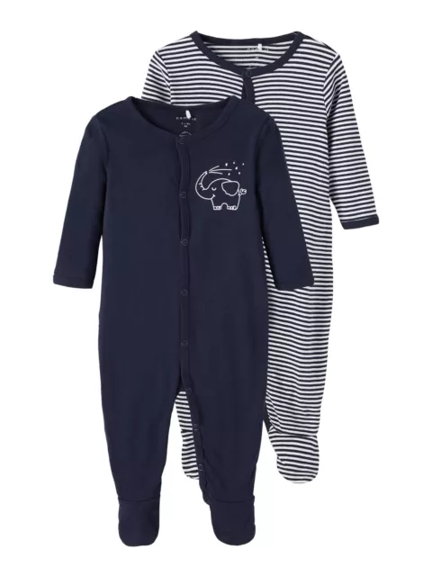 Name it Baby Mädchen Jungen Schlafstrampler 2er Pack Gr. 50-98 NBNNIGHTSUIT W/F