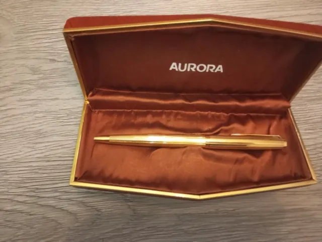 Penna a sfera vintage AURORA 98  laminata  oro refil da sostituire perfetta