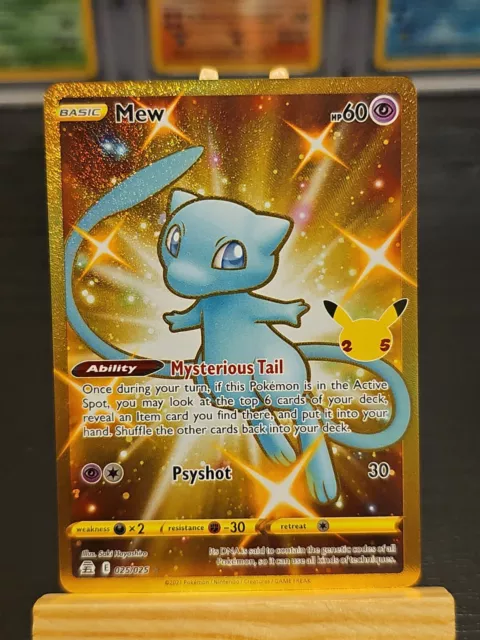 Pokemon - Mew 025/025 - Celebrations - Gold Full Art Card