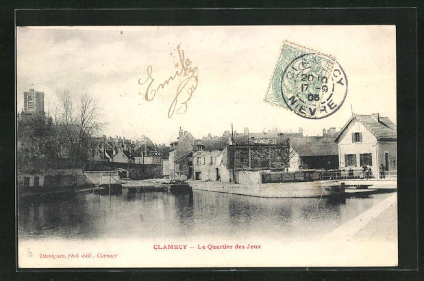 CPA Clamecy, Le Quartier des Jeux 1905