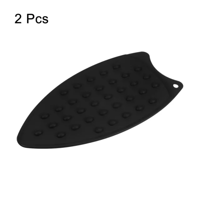 2pcs Silicone Iron Rest Pad Hot Resistant Mat Iron Rest Plate Black 3