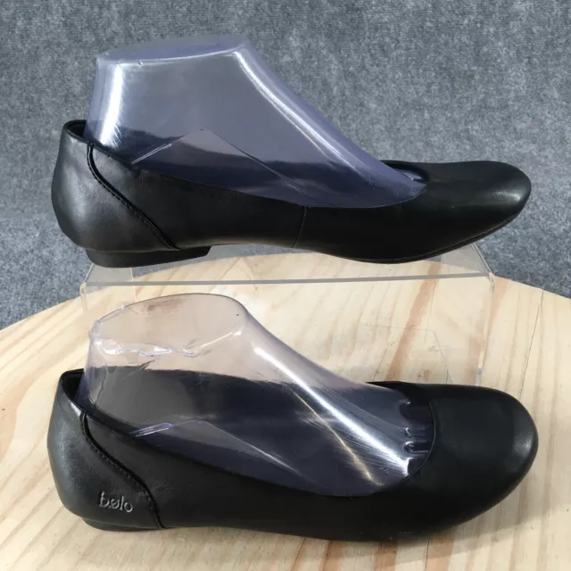 Bolo Shoes Womens 8 M Ballet Flats Flats Comfort Black Faux Leather Slip On