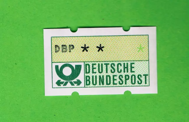 Seltene Nagler-Bund-ATM-Abart „DBP**“ mit weißer Gummierung Nr. 1.2 hv postfr. 2