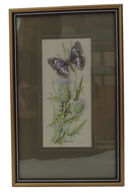 Cash's of Coventry Silk Woven Picture - Butterflies - Purple Emperor