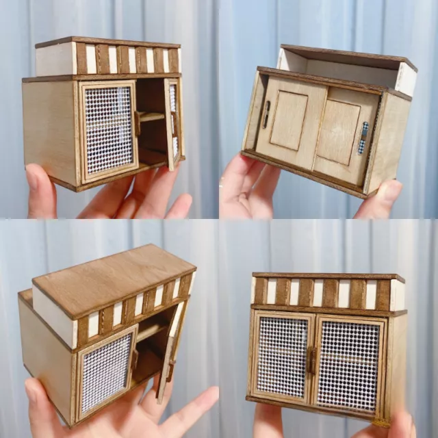 1:12 Scale Dolls House Miniatures Cake Cabinet Unpainted Unfinished Furniture