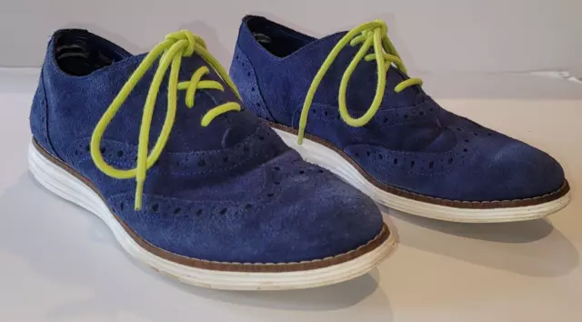 COLE HAAN GRAND OS Wing-Tip Blue Suede Women's Shoes K15-G W03411 Sz 6B ...