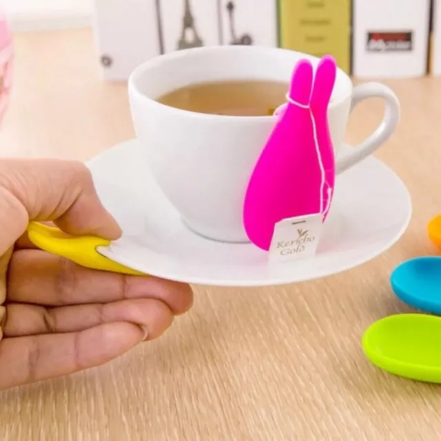 Accessory Multifunctional Rabbit Tea Bag Holder Silicone Tea Strainer Base