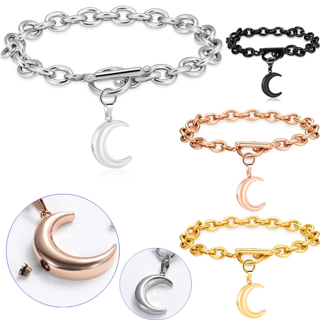 Einäscherung Schmuck Für Asche Mond Urne Armband Edelstahl Memorial Medaillons