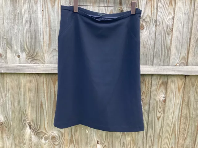 Womens Jaeger Dark Navy Skirt Pencil Uk 14 Large Waist 34" Work Smart Zz