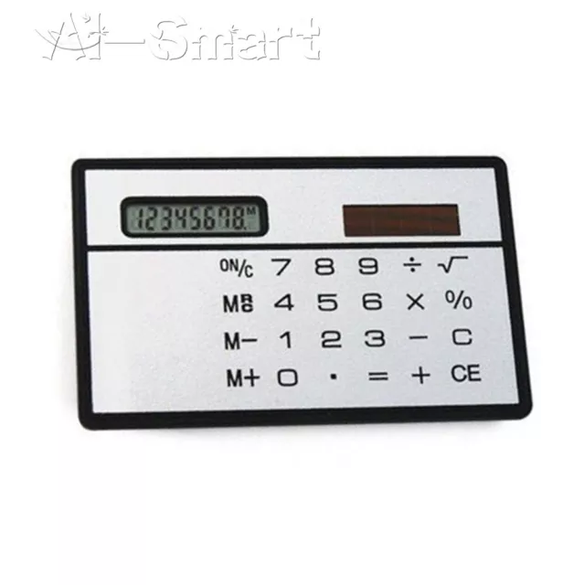 8 Digits Ultra Mini Slim Credit Card Size Solar Power Calculator Small Pocket UK 3