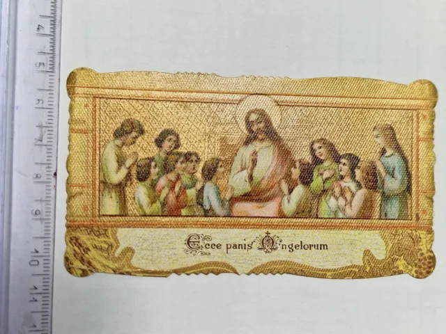Santino Holy Card fustellato Gesù e fanciulli Ricordo Pasquale 1925 ZA1022 ^