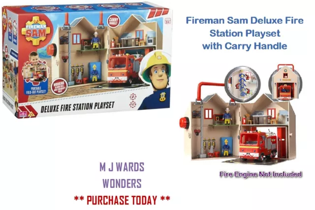 Fireman Sam Deluxe Fire Station Playset with Carry Handle