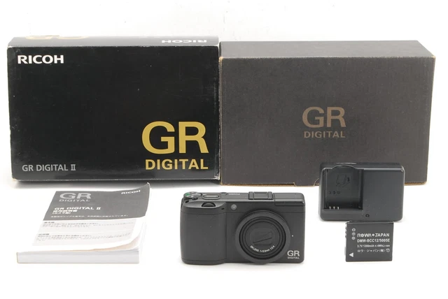 SH:2649 ALL Works 【N MINT+++ Box】 Ricoh GR Digital II 10.1MP Black Camera JAPAN