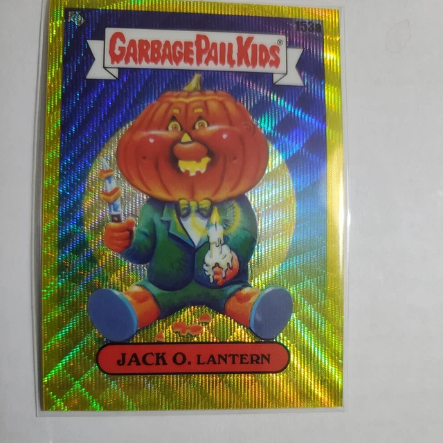 2021 Topps Chrome Series Garbage Pail Kids Series 4 Jack O Lantern Yellow Wave
