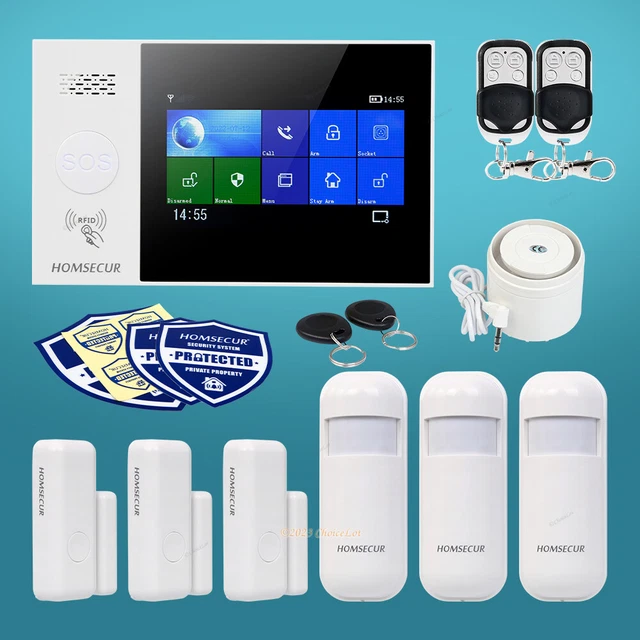HOMSECUR Wireless WIFI 4G GSM LCD Home Security Alarm System