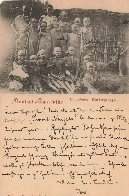 AK Deutsch-Ostafrika DOA  Usambara ,Kindergruppe   gelaufen Tanga 1899