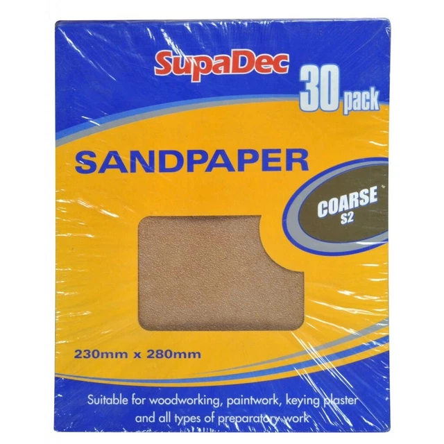 SupaDec General Purpose Sandpaper - Coarse (Pack Of 30) (ST5441)