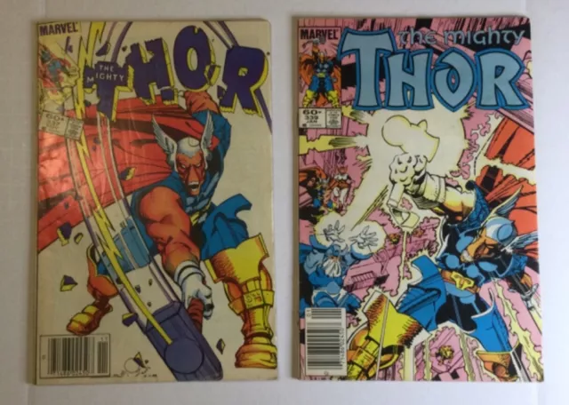 2 Issues of Thor Marvel Comics #337 & #339 1ST BETA RAY! 1983