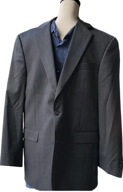 Hart Schaffner & Marx Jacket 42R Gray Pin-Strip Business Suit
