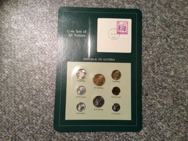 Franklin Mint coin sets of all nations card Republic of Austria new