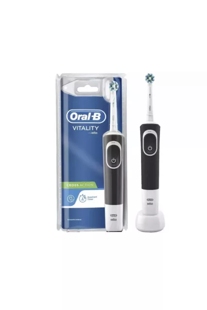 Cepillo de dientes eléctrico recargable Oral B Vitality 100 NEGRO de acción cruzada con temporizador